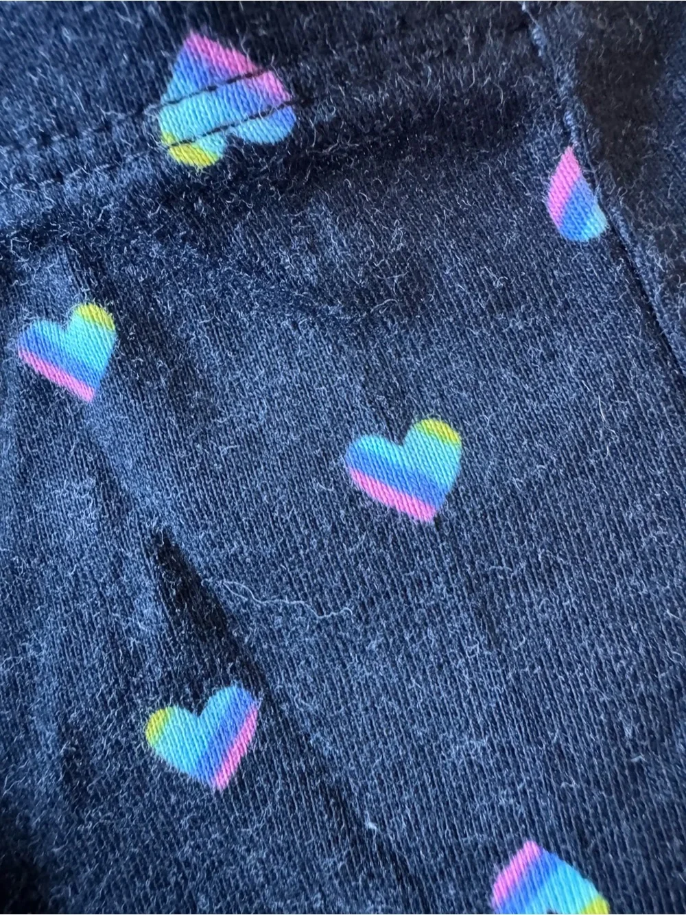 Carter's Black Leggings with Rainbow Heart Print